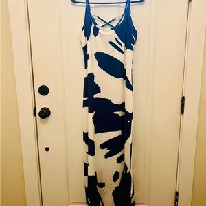 Blue and White Maxi Dress